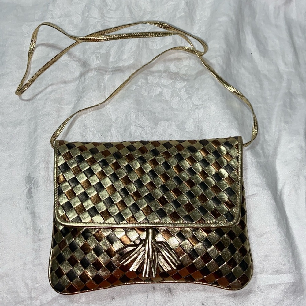 RARE Vintage Meyers USA Woven Leather convertible Bag